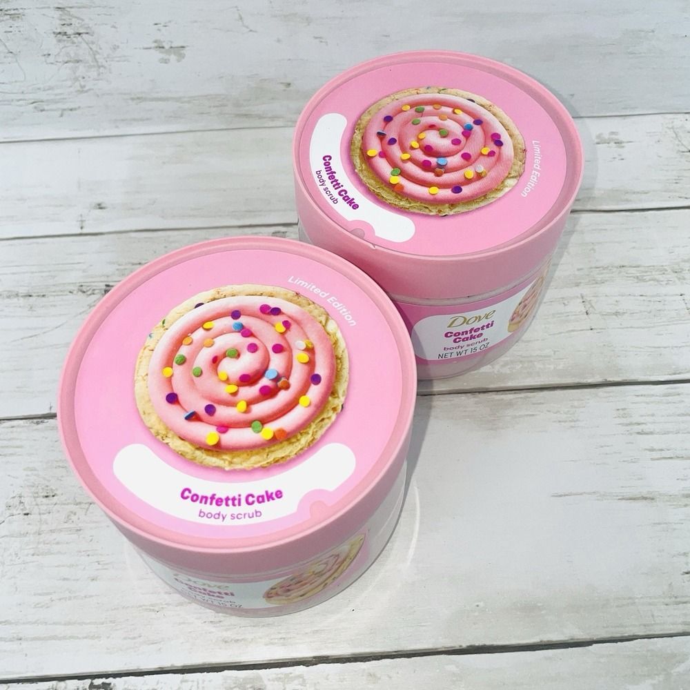 Dove x Crumbl Confetti Cake Exfoliating Body Scrub 15oz Limited Edition Set of 2 - Picture 4 of 4